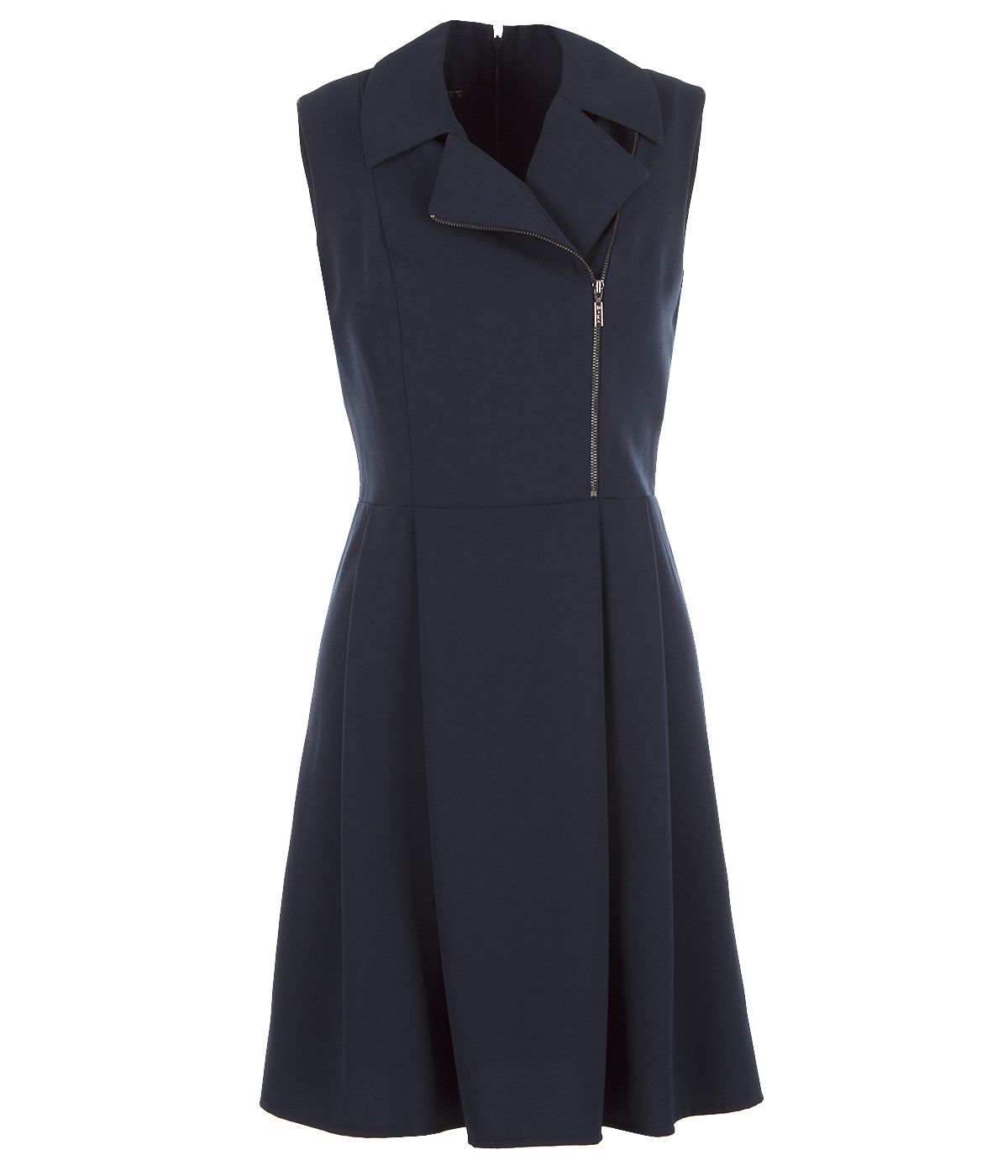 Dress with lapels and asymmetric zip closure 0